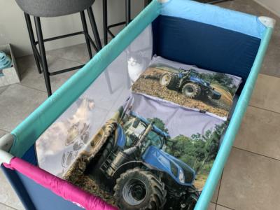 Child travel cot with mattress