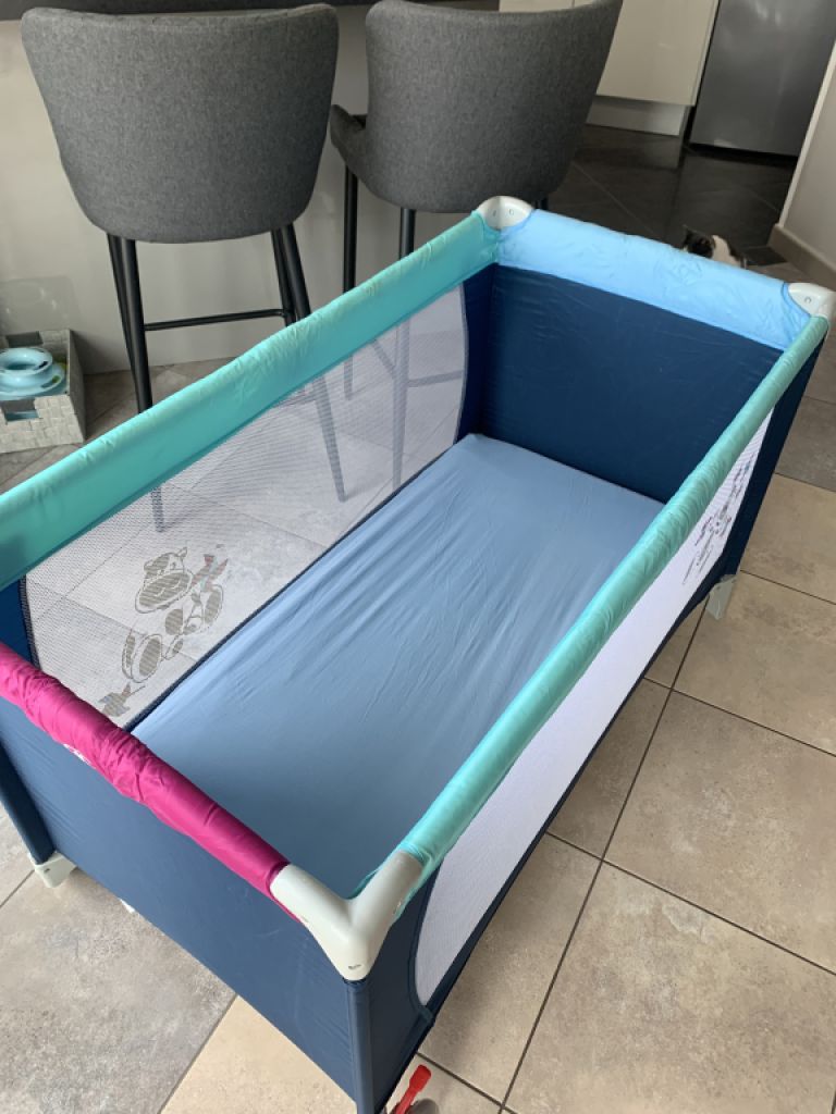 Child travel cot with mattress