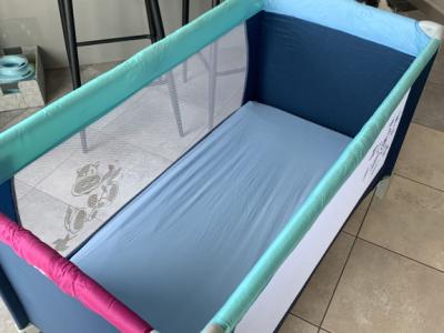Child travel cot with mattress