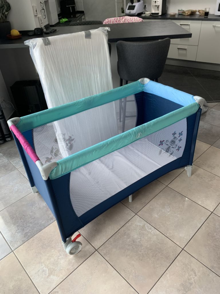 Child travel cot with mattress