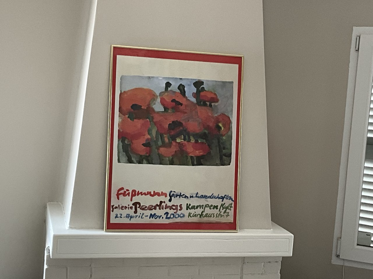 Klaus Fußmann  Poppies Galerie Peerlings Kampen (Sylt) 2000 large framed picture