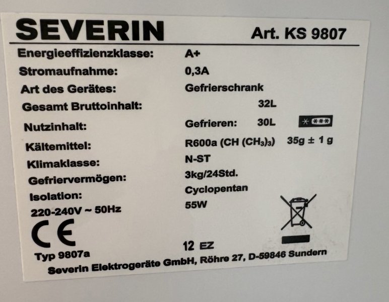 Kleine Gefriertruhe von Severin