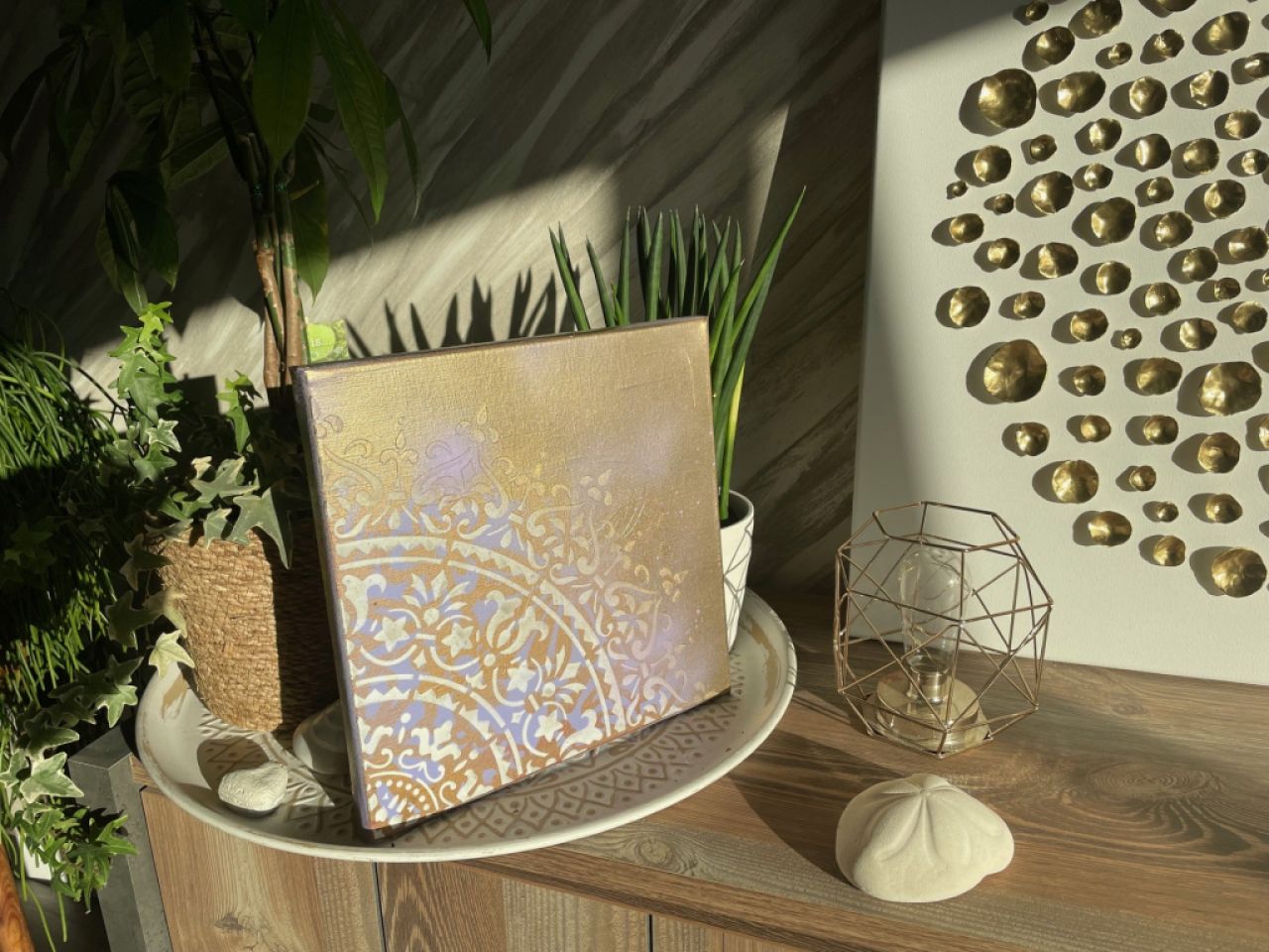 Kleine Leinwand mit Mandalasymbol