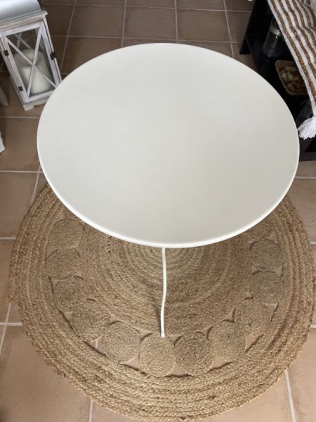 Small White Round Metal Table