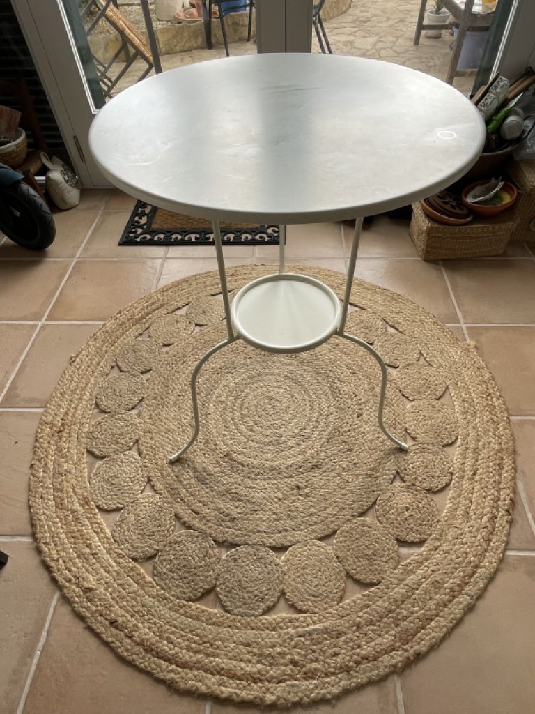 Small White Round Metal Table
