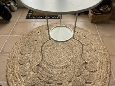 Small White Round Metal Table