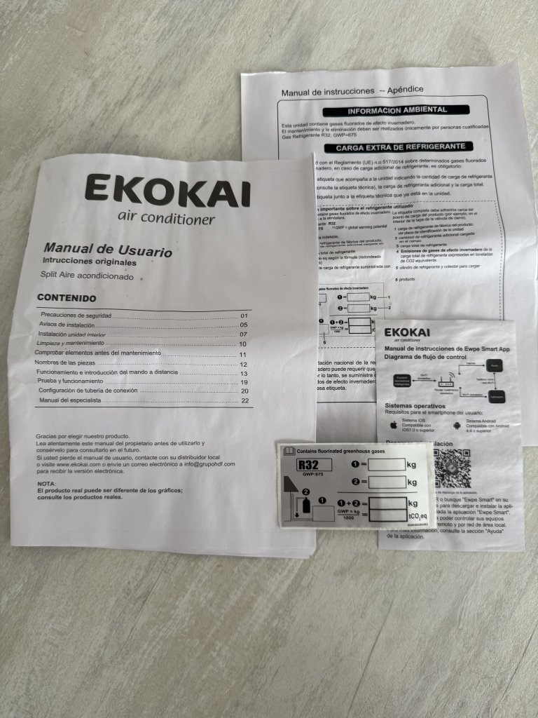Conjunto de aire acondicionado con solo 1 año EKOKAI