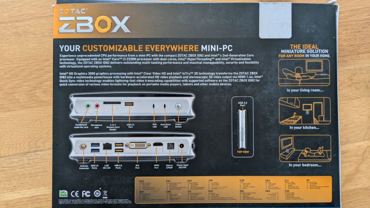 Komplettset ZOTAC ZBOX ID82 + LG-Monitor + Tastatur und Maus