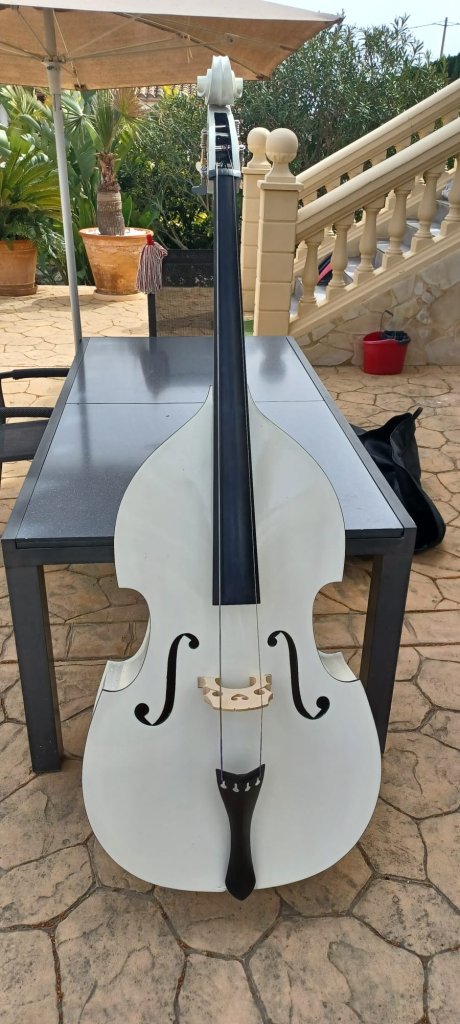 Double Bass Rockabilly 3/4 White