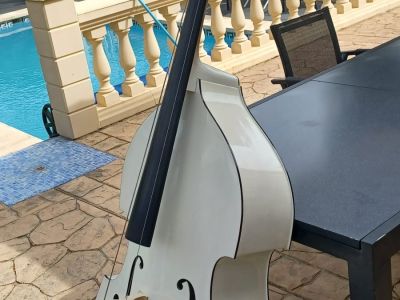 Double Bass Rockabilly 3/4 White