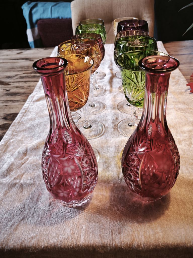 Lot of lead crystal: Römer, goblets, carafes