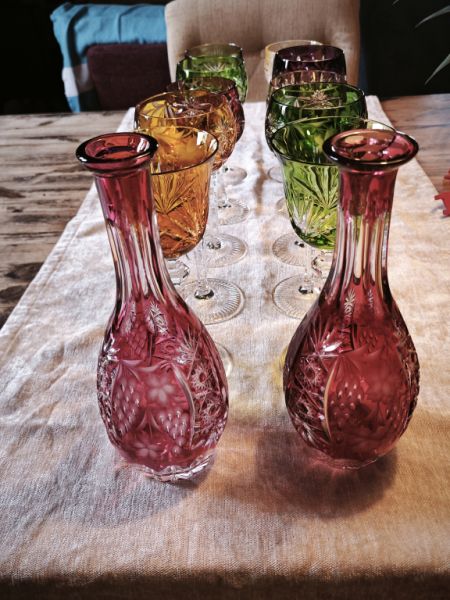 Lot of lead crystal: Römer, goblets, carafes