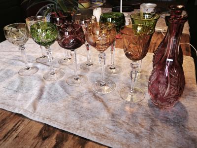 Lot of lead crystal: Römer, goblets, carafes
