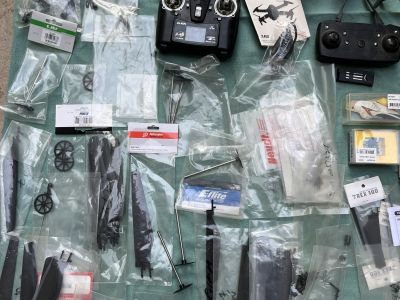 Lot of Helicopters & Drones with Many Spare Parts for Sale!