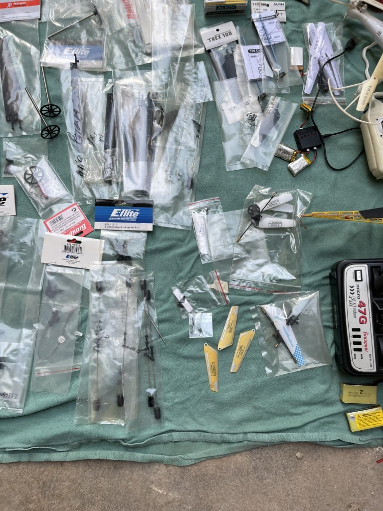 Lot of Helicopters & Drones with Many Spare Parts for Sale!