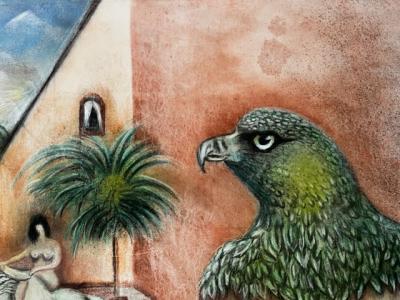 Kunst - Art - mediterran original Simon Presley 1996 120x90 Leinwand