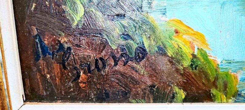 Landscape Painting, Mediterranean Art, Oil on Wood,