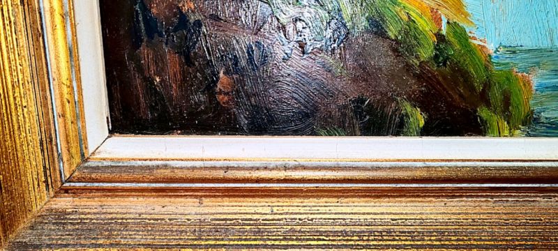 Landscape Painting, Mediterranean Art, Oil on Wood,