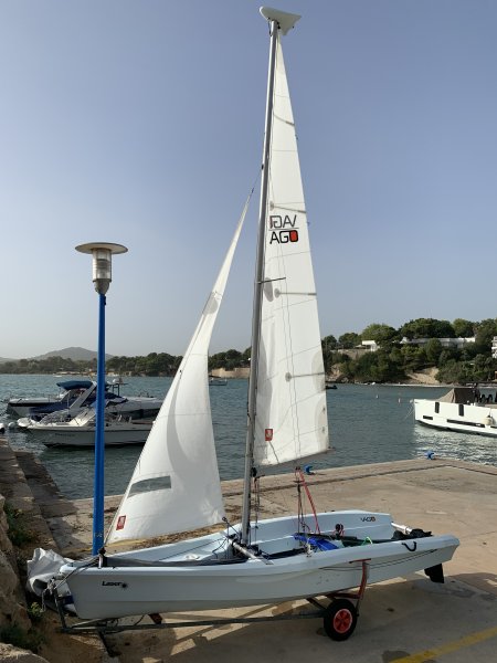 Laser Vago, top condition, 2022, location Mallorca northeast, incl. launch trolley, trailer