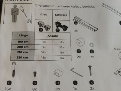 Lattenrost 1x2.00m / 2 Stück