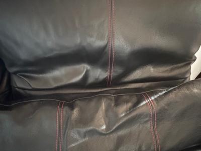 Leder Couch Musterring mit elektisch verstellbarrem Fußteil