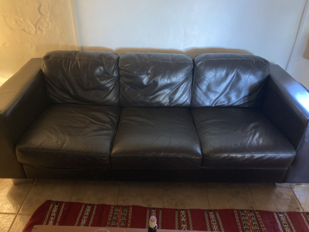 Leder Sofa dunkelbraun Couch