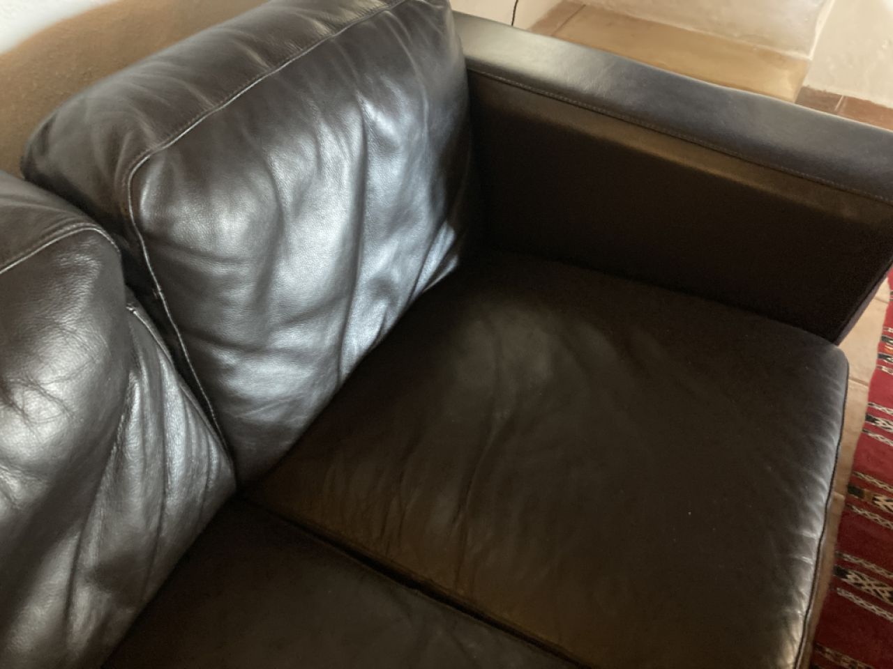 Leder Sofa dunkelbraun Couch