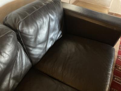 Leder Sofa dunkelbraun Couch