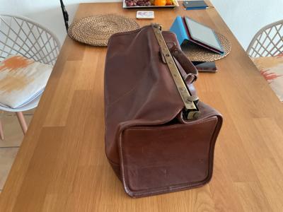 Leather bag / doctor's case, genuine leather