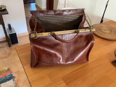 Leather bag / doctor's case, genuine leather
