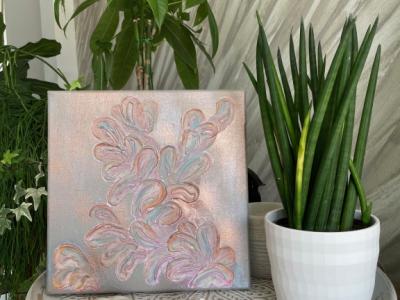 Canvas with bronze paint