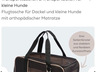 Leopolds Finest Flugtasche für kleine Hunde Neu wurde nie Benutz