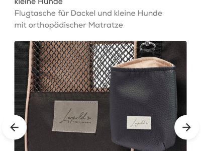 Leopolds Finest Flugtasche für kleine Hunde Neu wurde nie Benutz