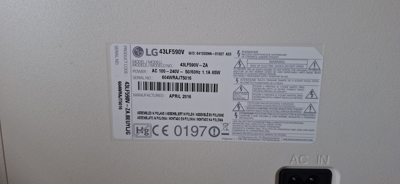 LG 43zoll weiß