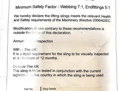 Lifting Slings für Tender