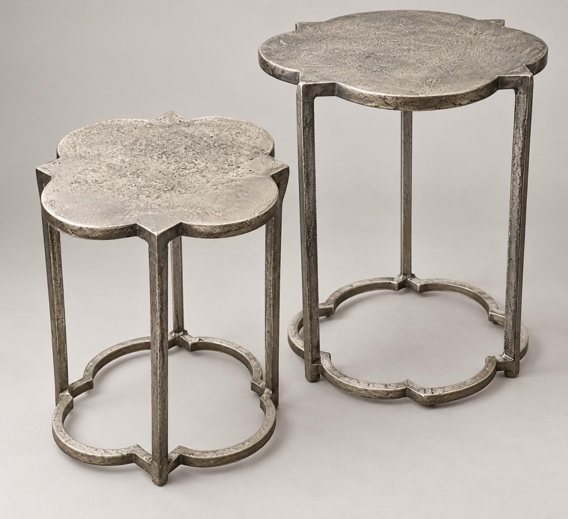 LOBERON side tables in antique silver