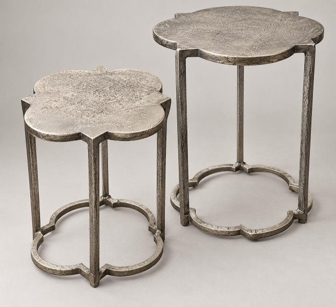 LOBERON side tables in antique silver