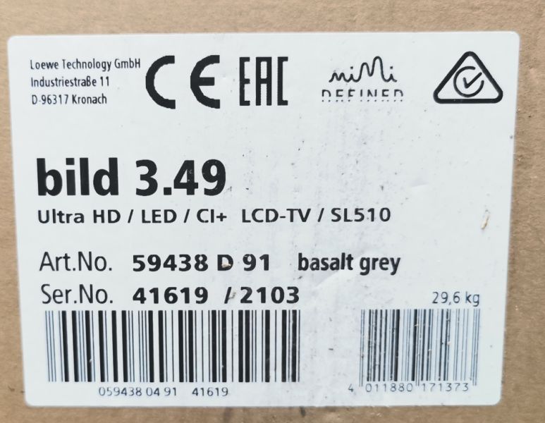 Löwe Fernseher Bild 3.49, 49 Zoll