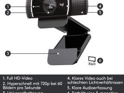 Logitech C922 Pro Stream Webcam + Kit de luces