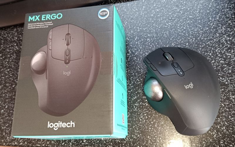 Logitech MX Ergo Kabellose Ergonomische Trackball-Maus