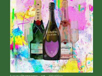 Luxury Champagne with Your Name - Art