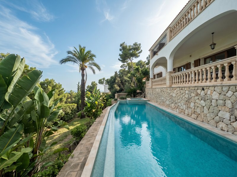 Villa de lujo en Costa D'en Blanes: Vistas panorámicas, piscina infinita y Spa
