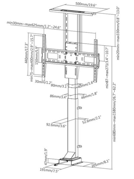 Maclean MC-866 TV Halterung mit Fernbedienung