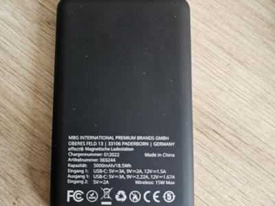 Magnetische Powerbank 5000 mAh – Kabelloses Laden