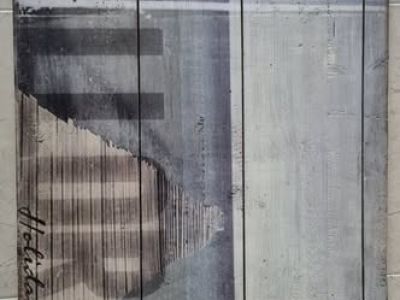Mallorca Gemälde / Vintage-Holzdruck (100x58cm)