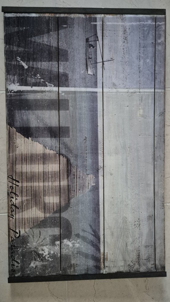 Mallorca Gemälde / Vintage-Holzdruck (100x58cm)