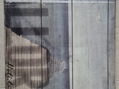 Mallorca Gemälde / Vintage-Holzdruck (100x58cm)