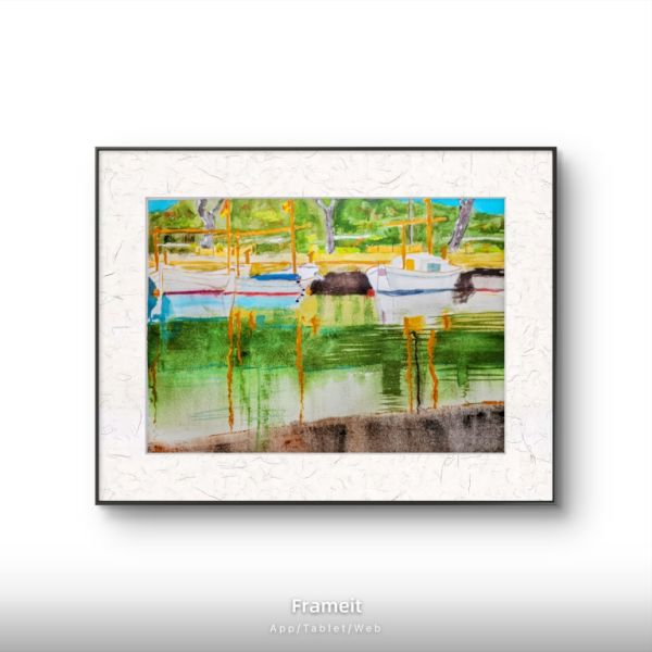 Marine Aquarell von Portocolom, neu