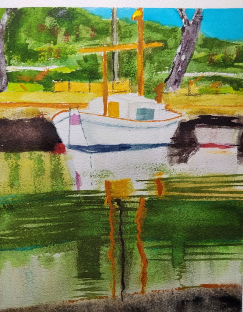 Marine Aquarell von Portocolom, neu