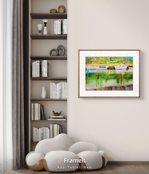 Marine Aquarell von Portocolom, neu